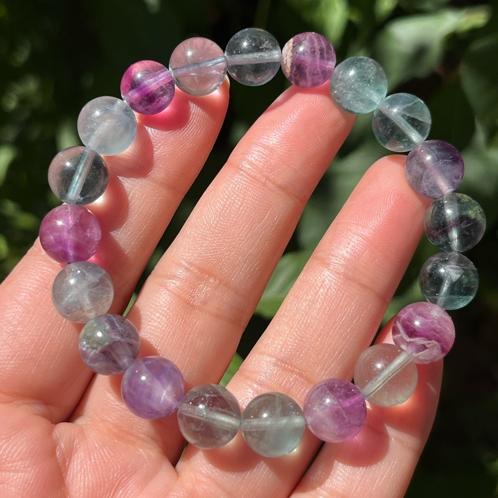 10mm stretchable multicolor fluorite bracelet‎
